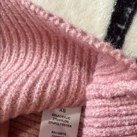 Stitches & Stripes Stretchy Pink Ribbed Knit Turtleneck / Dress - Picture 5 of 8